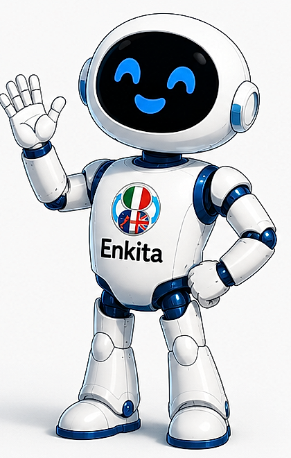 Enkita mascot waving